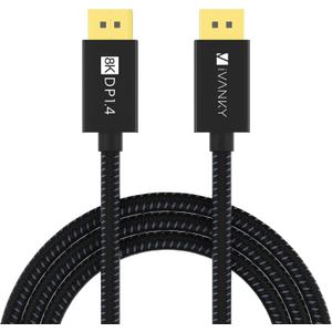 IVANKY DisplayPort Cable 1.4, 8K DP Cable 15ft [8K@60Hz, 4K@144Hz, 1080P@240Hz], Support HBR3, 32.4Gbps, HDCP 2.2, HDR, Compatible for Gaming Monitor, TV, PC, Laptop and More