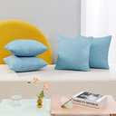 Deconovo Decorative Throw Pillow Covers - Set of 2 Soft Linen Cushion Covers, 23×23 Inch, Green & Machine Washable Pillowcases for Sofa, Bedroom, Living Room Décor, Coral Green