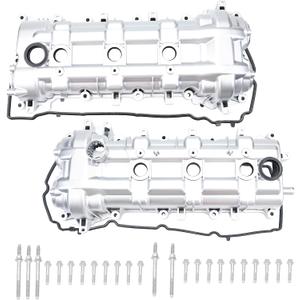 Aluminum Valve Cover Set Compatible with 2011-2022 Dodge Grand Caravan Journey Jeep Grand Cherokee Wrangler Chrysler Town Country RAM 3.2L 3.6L V6 264-938 05184069AN, Right Side & Left Side