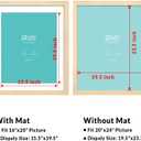 LaVie Home 20x24 Picture Frame Beige Oak Wood Poster Frame, Display Pictures 16x20 with Mat or 20x24 Without Mat, Stable Frame and Polished Plexiglass, Horizontal and Vertical Format of The Walls