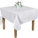  Pack 60 x 60 Inch Square Tablecloth, White Satin Tablecloth, Silky Square Table Cloth, Bright Smooth Table Cover for Wedding, Banquet, Party Dinning Decoration