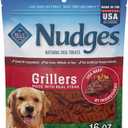 Blue Buffalo Nudges Grillers Natural Dog Treats, Made in the USA with Real Steak, 16-oz Bag (EXP 04/30/26)
