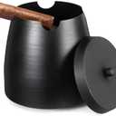 Cigar Ashtray with Lid for Outdoors Indoors Outside Patio Home Black Decor,Large Holder Ash tray Windproof,Cigar Accessories Gift for Men Dad Husband Boyfriend (Extra Large)