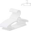 30 Pack Baby Hangers, 11"-14" Adjustable Infant Hangers, Non-Slip Kids Hanger, Space Saving Plastic Hanger for Girl Boy Toddler Kids Child (White)