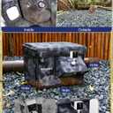 Heated Cat House for Outside, Waterproof Awning & Escape Door Heated Cat Houses for Indoor/Outdoor Cats in Winter, Elevated & Insulated Outdoor Cat Shelter for Feral Cat(Black Camo, 16.5"x12.6"x13")