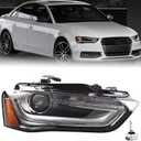 RH With Low/High Beam Light Headlight Fit for 2013-2016 Audi A4 S4 Headlamp Assembly Right Passenger Side HID/Xenon Non-AFS Projector AU2503181 8K0941044E