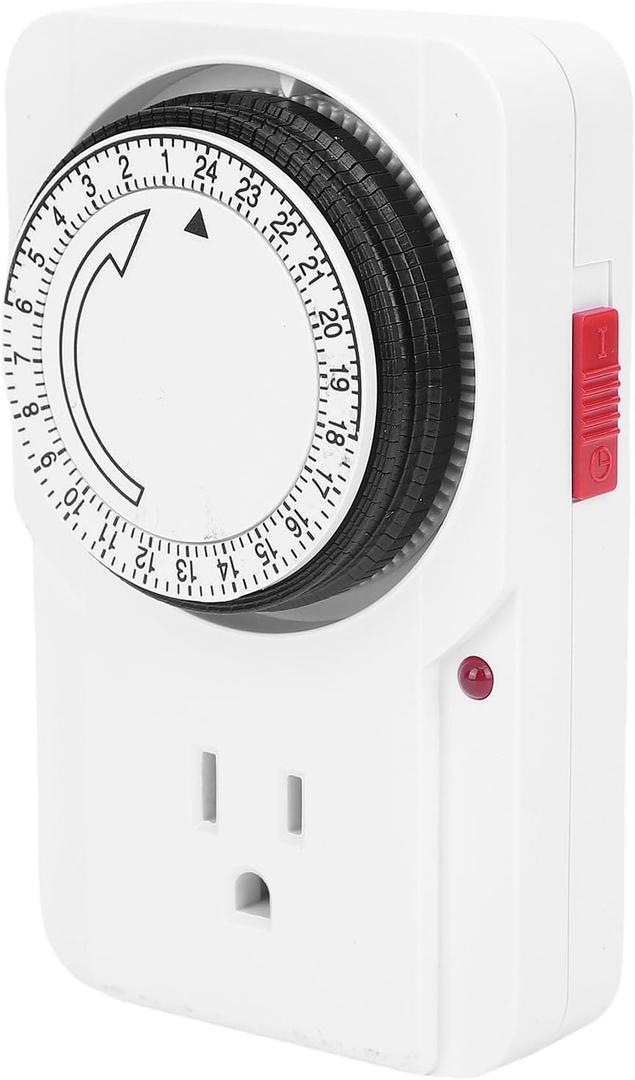 Focket Mechanical Outlet Timer, 15 Minute Intervals 24 Hour Programmable Electrical Timer with Anti Interference for Water Dispenser Water Heater Air Conditioner Rice Cooker