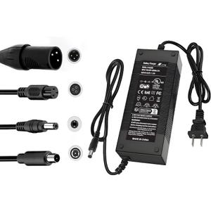 UL Listed 42V 2A Replacement Electric Scooter Charger for 36V Hoverboard Charger with 5 Plugs, Compatible with Scooter Power Adapter