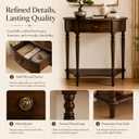 Half Moon Console Table with Drawer, Small Entryway Table, 23.6IN