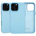 Rumwot for iPhone 16 Pro Leather Case Azure Blue | Full Grain Genuine Leather | Compatible with MagSafe and Wireless Charging | Metal Buttons Camera Bezel | Slim Fit | Drop and Scratch Resistant
