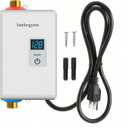 3000W Tankless Water Heater 110V, Digital Display White, Instant Hot Water for Kitchen Bathroom RV, Vertical Mount with 304 Stainless Steel,(Use in Environments Above 0C/32F)