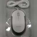 Macally Silent Wired Mouse - Slim & Compact USB Mouse for Apple Mac or Windows PC Laptop/Desktop - Designed with Optical Sensor & DPI Switch - Simple & Comfortable Wired Computer Mouse (White)
