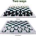 Juegoal 20" Portable Chess & Checkers Set, 2 in 1 Travel Board Games for Kids and Adults, Folding Roll up Chess Game Sets, Extra 26 Checker Pieces, Tournament Thick Mousepad Mat with Storage Bag