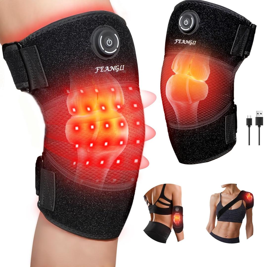 Red Light Therapy for Knee Heated Knee Brace for Pain Relief, Cordless Infrared Light Therapy Knee Wrap, Infrared Red Light Therapy for Body/Joint/Shoulder/Elbow, Gifts for Women Men