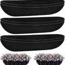 Riare 6 Pack 36 Inch Black Felt Window Box Liners- Fabric Trough Planter Basket Liners Replacement, Non-Woven Hanging Plant Liner for Wall Hanging Basket, Garden Fence Railing (Avoid Bird Nesting)