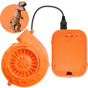 Inflatable Costume Fan Replacement, Mini Blower Fan Dinosaur Pump for Inflatable Costume Blow Up (Orange)