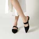 Rekayla Mules for Women Adjustable Strap Pointed Toe Backless Loafer Shoes 7