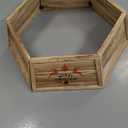 Gardenised Natural Wood Christmas Tree Collar with Deer Pattern Panels Foldable Ring Box Cover and Festive Base Wrap Perfect Holiday Skirt Alternative for Indoor Displays & Seasonal Home Decor