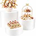 Buffet Risers, 3 Pcs White Round Acrylic Stands for Party & Events
Food-Grade Acrylic, Nestable & Stackable, 2-in-1 Display/Storage, Easy to Clean, 6"-8" Range, For Catering/Dessert/Jewelry
