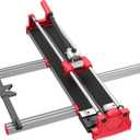 SHIJING 48'' Double Track Manual Tile Cutter with Laser Cutting Guide Porcelain Tile Cutter with Split Platen,Double Aluminum Base