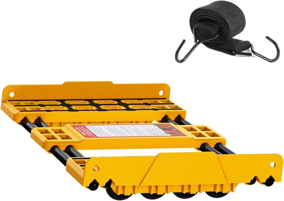 Heavy-Duty Adjustable Dolly Cart with Elastic Strap Expands Up to 36" Wide, Supports Up to 2000 lbs for Moving Appliances, Furniture & Construction Materials with All-Terrain Durability