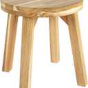 ARROWSTONE Wooden Round Stool 12 inches with Handle Hole Solid Wood for Bathroom, Kitchen, Patio, Makeup stools & Indoor uses, Compact & Water-Resistant