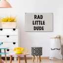 Rad Little Dude Canvas Banner, Boys Room Wall Decor for Kids Nursery Toddler Playroom Bedroom, Neutral Wall Hanging Banner Flag, 30x20 Inch