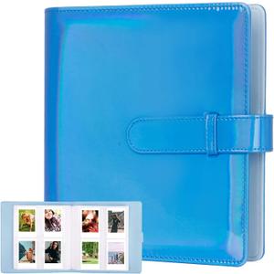256 Pockets Photo Album for Fujifilm Instax Mini Camera, Leather Cover, Photo Album for Instax Mini 12 11 9 40 90 8 7 EVO LIPLAY Instant Camera, 2x3 Photo Albums, Magic Blue