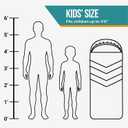Kids Sleeping Bag with Built-in Pad and Foot Pump (Fits Up to 4'6") All-in-One Inflatable Mattress for Sleepovers, Camping and Travel (Gray/Pink)