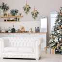 SY Super Bang 2PCS Christmas Decorations, 19Inch Artificial White Berry Front Door/Fireplace Hanging Decorations Include Linen Bow Green Plant, for Home Holiday Wall Party Xmas Decor.