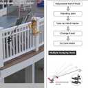 Deck Hook-Deck Railing Plant Hanger Outdoor,Bird Feeder Hanger for Deck Railing W/Double Clamps, Fence Shepherds Hooks Bracket for Hanging Hummingbird Feeder,Planter,Flower Baskets-360°Rotating Pole