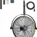 AHAWILL 22.8" Outdoor Hanging Ceiling Fan with Light - 360 Rotatable Fixed Angle,Plug-in,3CCT Dimmable,6 Speeds,Timer & Reversible,2-in-1 Hanging/Standing,Ideal for Gazebos,Patios,Tool Room,Garage.