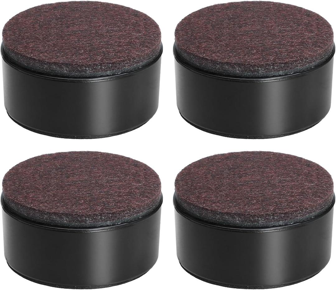 4 Pcs Self-Adhesive Furniture Bed Risers, Round Heavy Duty Carbon Steel Table Sofa Risers Adds 1.2" Height with Felt Pad, Black