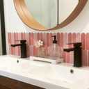 Pink Peel and Stick Backsplash Tile, Self Adhesive Feather Peacock Temporary Kitchen Backsplash Tiles 3D Stick on Wall Tiles Sticker (10 Sheets)