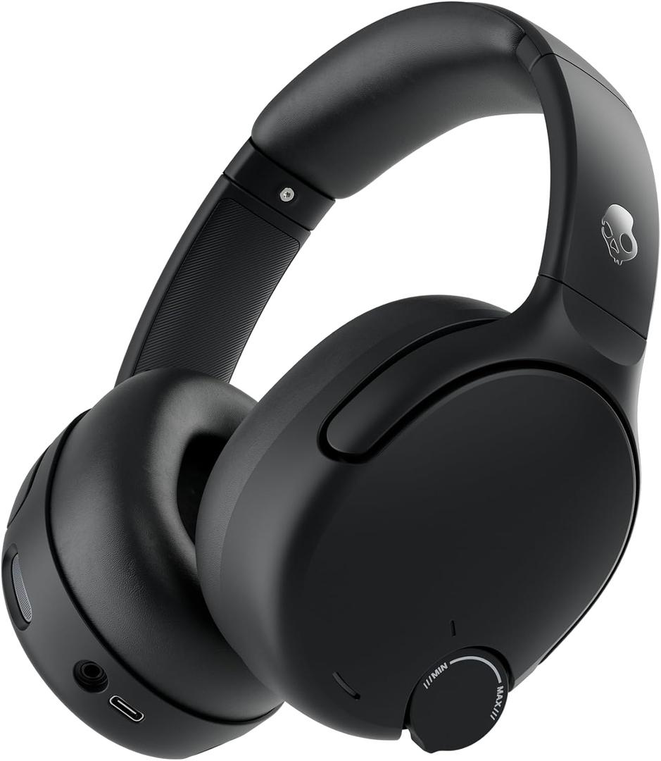 Skullcandy Crusher 720 Wireless Sensory Bass Headphones - True Black | Multi-Sensory Bass, Over-Ear Fit, Bluetooth, THX Spatial Audio, 65 Hours Battery, Microphone, Gym, Fitness, Studying, Music