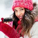 Fancy Land 24 Pcs 16 Ounces Christmas Disposable Coffee Cups Merry Xmas Paper Cups with Lids Sleeves Holiday Cold Beverage Hot Chocolate Drinks Dinner Party Tableware Decorations Supplies Character