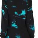 Remidoo Women's Tie Dye Long Sleeve T Shirt Graphic Tees Crewneck Oversized Tshirts Black Medium (Black, M)