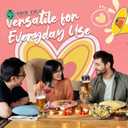 Homienly Wheat Straw Plates Set of 6-9 inch Reusable Unbreakable Microwave Safe Plates for Dessert, Camping, RV, Outdoors, Patio, Kitchen Essentials (Macaron Series) (8.8 IN KIDS SIZE)