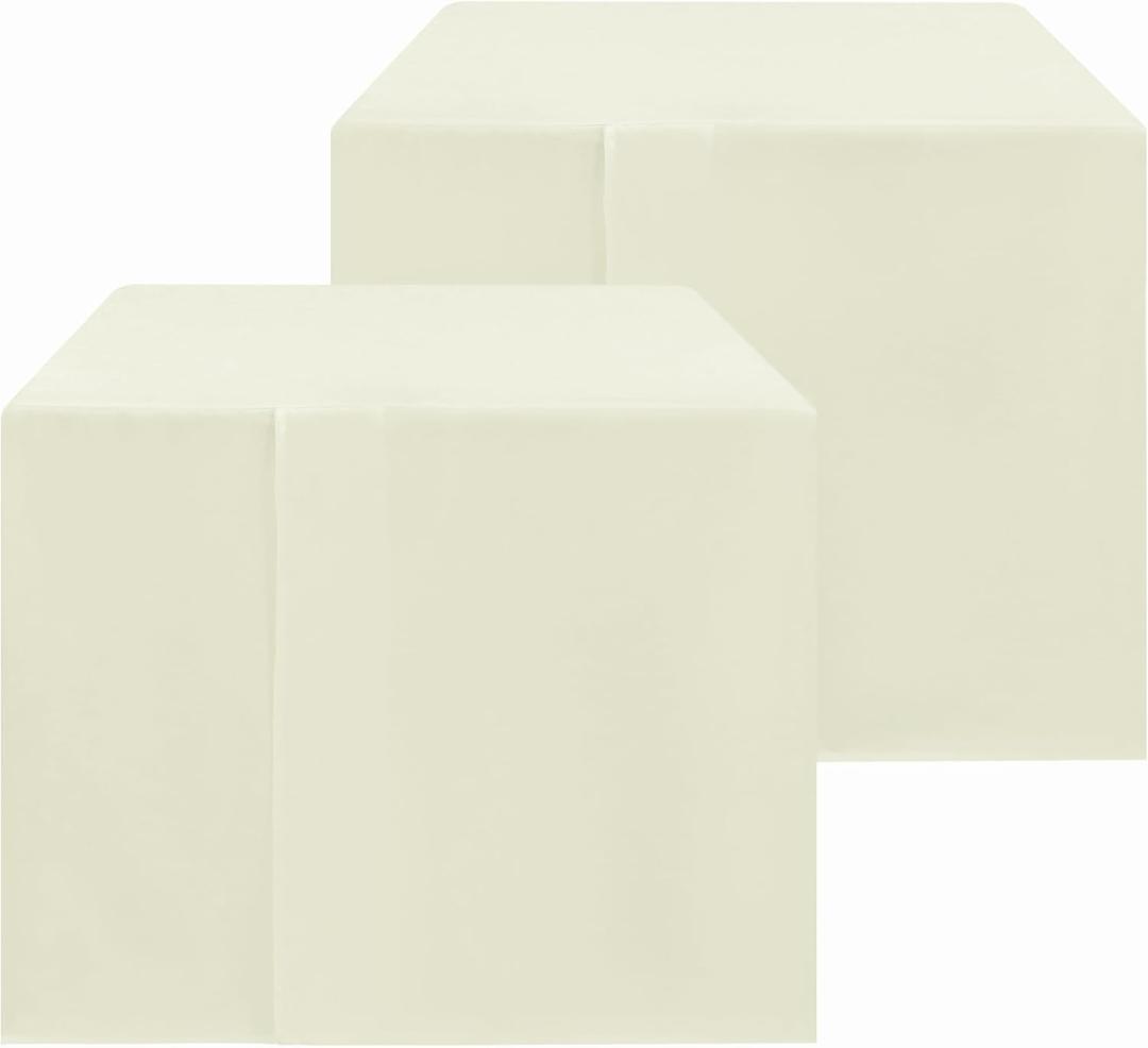HolidayIdeas 2 Pack Square Fitted Table Covers - 34 x 34 Inch -Card Table Clothes Washable Tablecloth Protectors for Parties, Holiday Dinner, Trade Show, Vendor Stand, Butter Cream