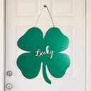 St. Patrick's Day Decorations, St Patricks Day Door Decorations, Lucky Green St. Patrick's Day Door Swag for Fireplace Mantel Walls (Shamrock- Lucky)