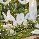 Roowest 4pcs Butterfly Party Decorations Table Centerpiece Gradient Silk Flying Large Butterfly Centerpiece 3D Pink Purple Green White Butterflies Tabletop for Baby Shower Wedding Birthday Party Decor