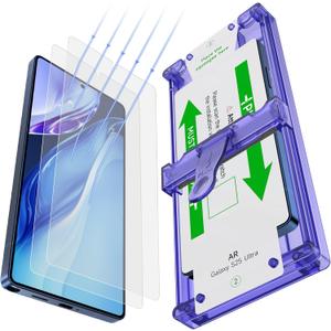 YWXTW Anti Reflective Screen Protector for Samsung Galaxy S25 Ultra, Anti Glare & EZ Unlock [Bubble Free Applicator] [Not Glass] Display Protective Film Shield Accessories Case Friendly, 2 Pack