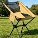 Wind Tour Portable Camping Chair Backpacking Chair The 4th Generation Folding Chair Compact Foldable Chairs for Hiking Mountaineering, BeachMesh Khaki