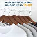 Wooden Shirt Hangers - Pack of 30 Sturdy Wood Hangers, Ideal for Laundry & Everyday Use, Heavy Duty, Walnut