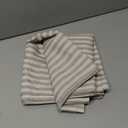 jinchan Striped Linen Kitchen Curtains 36 Inches Tier Curtains Farmhouse Modern Cafe Style Small Window Treatments Airy Light Filtering Rod Pocket for Living Room Bathroom 2 Panels Taupe Grey