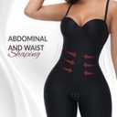 SHAPESHE Strapless Shapewear Bodysuit for Women Compression Tummy Control Seamless Shapewear Full Body Shaper Bodysuit (Black, M)
