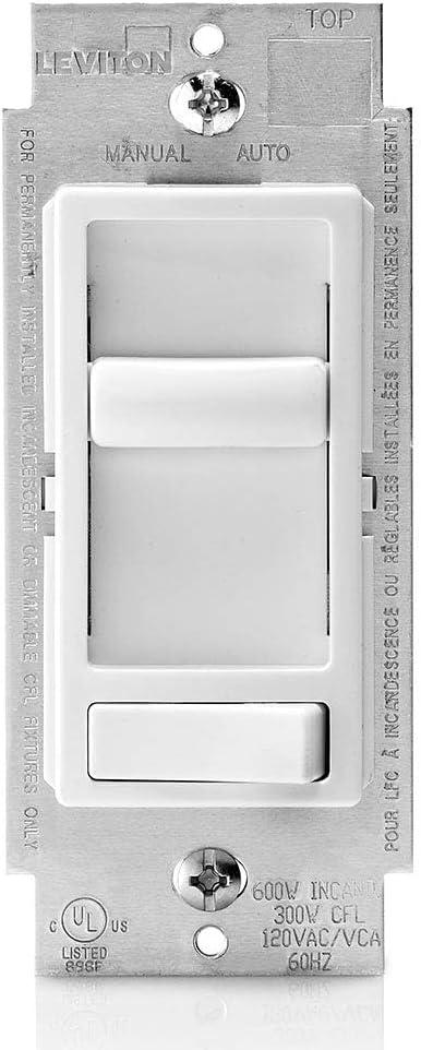 Leviton SureSlide Dimmer Switch for Dimmable LED, Halogen and Incandescent Bulbs, 6674-P0W, White (1 pack)
