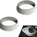 2PCS Exhaust Manifold Gasket, 2.56inch Sealed Exhaust Manifold Gasket, Prevent Leaking Between Exhaust Pipe and Exhaust Manifold, Universal Replacement Donut Gasket (65MM)