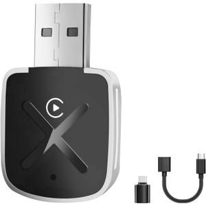 Wireless CarPlay adapter for Apple iPhone, Convert Wired to Wire-less Car Play Adapter with USB & Type-C Extension Cable, Carplay Wireless Adapter Compatible with Cars from 2016 later and Phone iOS10+