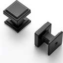 Ravinte 30 Pack Matte Black Square Kitchen Cabinet Knobs,Zinc Solid Drawer Pulls,Farmouse Cabinet Handles for Cupboard, Dresser, Closet and Bathroom, Modern Cabinet Hardware for Cabinets